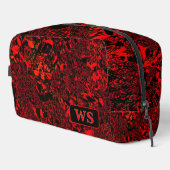 Sac de toilette à monogramme rouge vibrant (Coin droit)