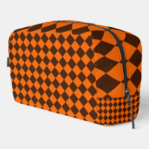 Sac de toilette à motif à carreaux diamantés orang