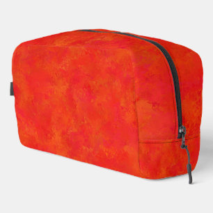 Sac de toilette à motif abstrait orange rouge