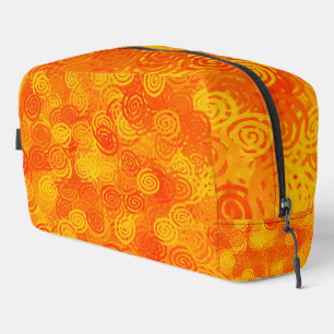 Sac de toilette à motif de tourbillons jaune orang
