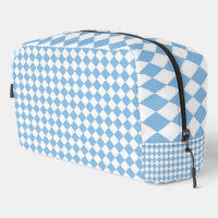 Sac de toilette à motif diamant à carreaux bleu bl