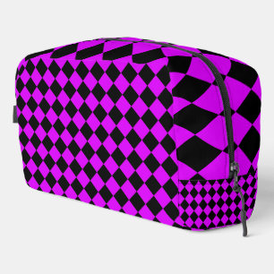 Sac de toilette à motif diamant à carreaux noir vi