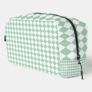 Sac de toilette à motif diamant à carreaux vert et
