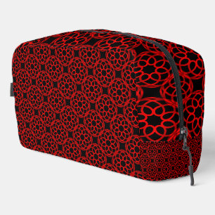 Sac de toilette à motif géométrique rouge noir san