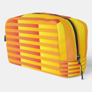Sac de toilette à motif rayé jaune orange