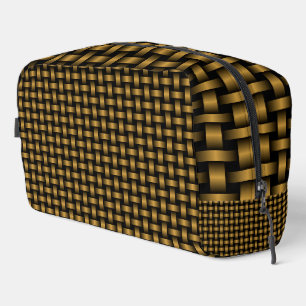 Sac de toilette à motif tissé orange et noir