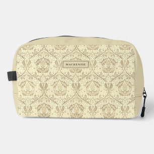 Sac de toilette à motifs floraux sépia tan élégant