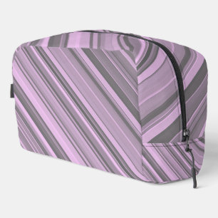 Sac de toilette à rayures grises violettes