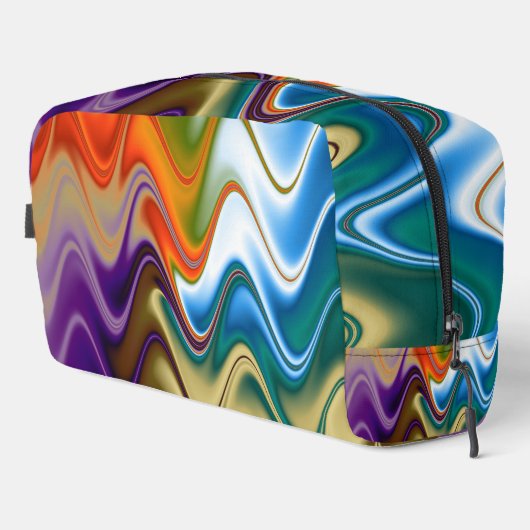Sac de toilette abstrait multicolore ondulé (Coin droit)