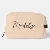 Sac de toilette beige à script moderne personnalis (Verso)