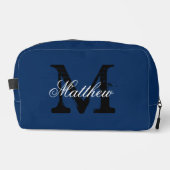 Sac de toilette bleu marine monogramme personnalis (Recto)