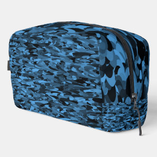 Sac de toilette bleu noir à motif abstrait
