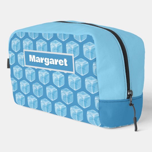 Sac de toilette bleu pour glaçons (Coin droit)