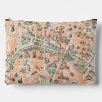 Sac de toilette Carte Paris vintage