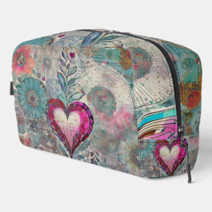 Sac de toilette Coeur Abstrait rose