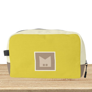 Sac de toilette cosmétique jaune beige blanc