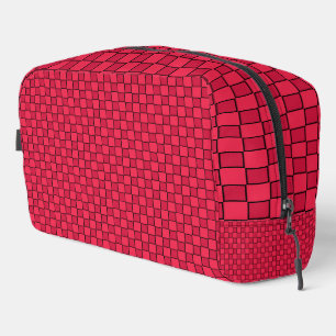 Sac de toilette damier rouge noir