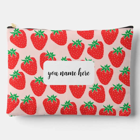Sac de toilette de fraise personnalisé (Recto)