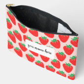 Sac de toilette de fraise personnalisé (Ouvrir)