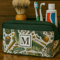 Sac de toilette de voyage à monogramme pour pêcheu