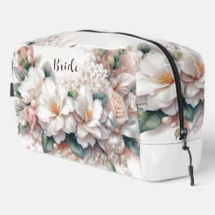 Sac de toilette Floral Gardenia et Perles blanches