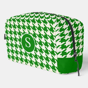 Sac de toilette Houndstooth Lime Green & White