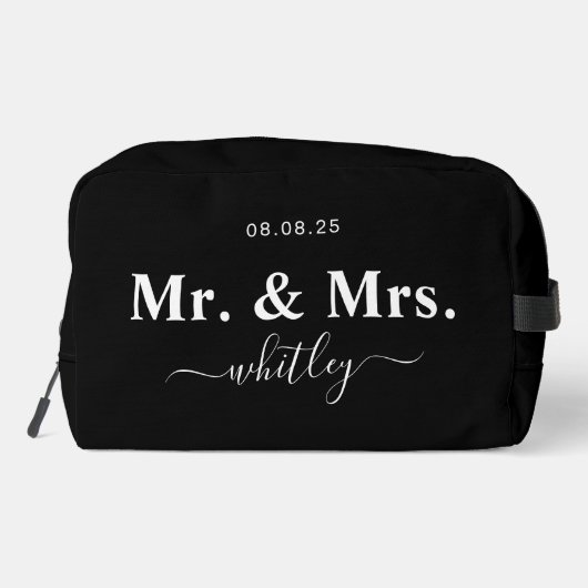Sac de toilette M. & Mme pour couple (noir) (Verso)