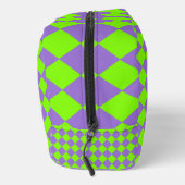 Sac de toilette Motif violet vert Checker diamant (Droite)
