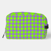 Sac de toilette Motif violet vert Checker diamant (Verso)