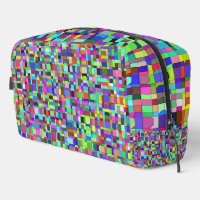 Sac de toilette multi-couleurs en forme de Carrés