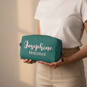 Sac de Toilette Personnalisé Vert Élégant pour Dem