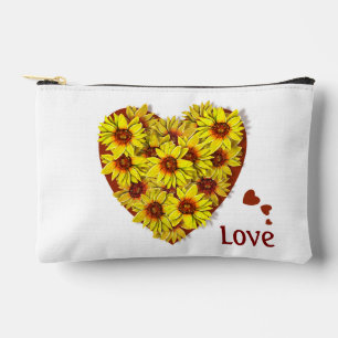 Sac de toilette petit coeur tournesol cosmétique
