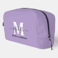 Sac de toilette pourpre avec monogramme