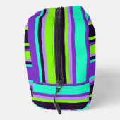 Sac de toilette rayé violet, aqua et chartreuse (Droite)