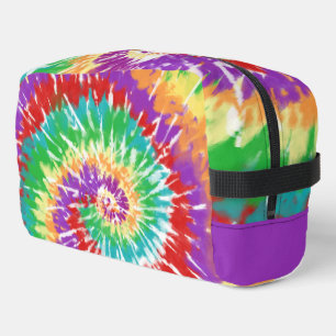 Sac de toilette rétro tie dye couleurs arc-en-ciel