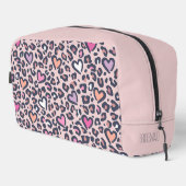 Sac de toilette sur mesure élégant | Coeur léopard (Coin droit)