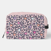 Sac de toilette sur mesure élégant | Coeur léopard (Verso)