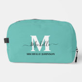 Sac de toilette Turquoise avec Monogramme (Recto)