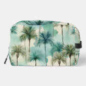 Sac de toilette Turquoise Blue Green Palmes Aquare (Verso)