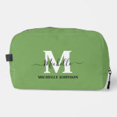 Sac de toilette vert avec monogramme (Recto)
