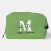 Sac de toilette vert avec monogramme (Verso)