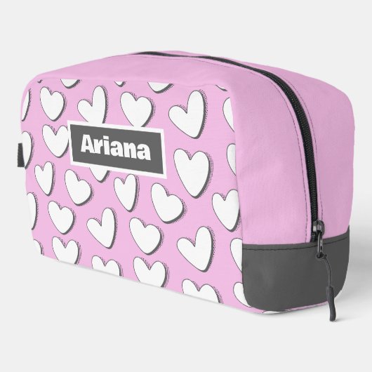 Sac de toilette White Hearts (Coin droit)