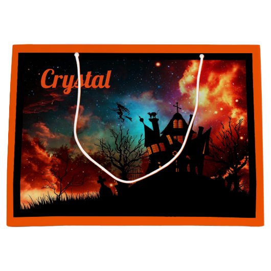 Sac de traitement Éffrayant Halloween personnalisé (Devant)