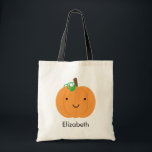 Sac de traitement Halloween Citrouille souriant pe<br><div class="desc">Ce sac est muni d'un citrouille sucré de style kawaii. Vous pouvez customiser ce sac en changeant la police et la couleur.</div>