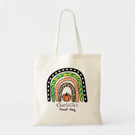 Sac de Trick or Treat Boho Rainbow Halloween (Devant)