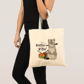 Sac de Tricot de chat coton fourre-tout avec poign (Devant (produit))