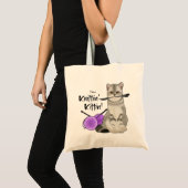 Sac de Tricot de chat coton fourre-tout avec poign (Devant (produit))