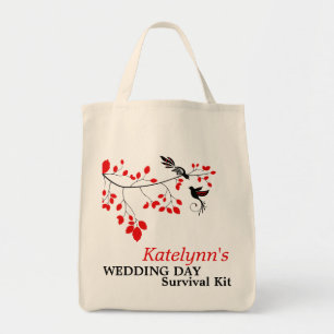 Sac de trousse de survie de jour de mariage Rouge
