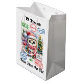 Sac De Vacances Coloré Avec Chouette Père Noël Gai (Dos Angle)