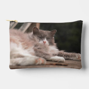 Sac de voyage cosmétique pour chat gris doux